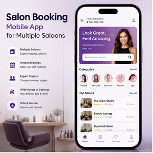 Application mobile de réservation de salon intelligente, connectivité client-styliste, rendez-vous instantanés, réservation sécurisée, compatible Android, iOS et web - Product Image 1