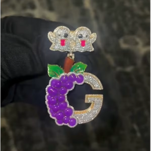 Joyería Hip Hop para Hombre, Colgante Personalizado con Letra VVS Moissanite, Chapado en Plata de Ley 925, Colgante con Inicial o Nombre de Rapero - Product Image 1