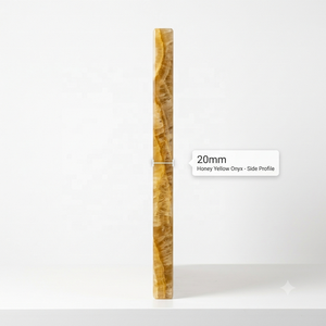 Dalle de marbre onyx translucide poli Impex Pakistan, jaune miel veiné, panneau de pierre technique sur mesure pour revêtement mural - Product Image 4