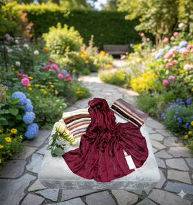 Ensemble de hijabs en lin/polyester crêpé de qualité supérieure - Collection de 12 pièces - Respirant, élégant, ornements floraux en strass, franges - Product Image 3