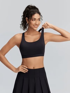 Ladies Cutout Racerback Sport Brassiere High <b>Support</b> Running Vest Soft Compression Athletic <b>Crop</b> <b>Top</b> Heat Transfer Logo - Product Image 5