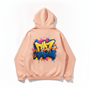 Sweat-shirt unisexe à capuche surdimensionné avec impression graphique, couleur unie, en molleton de coton, décontracté, pour l'automne, avec poche, coupe classique - Product Image 3