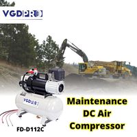 Haute efficacité 24V DC sans huile Mini réservoir résistant aux intempéries 12 litres professionnel Portable réparation automatique route compresseur d'air pompe