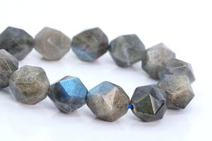 Perles de Labradorite Grise 10MM, Taille Étoile Facettée, Naturelles Authentiques de Madagascar, Fil Complet, Lot en Vrac - Product Image 4