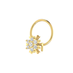 AJRETAIL - Piercing de Nariz con Diamante Natural de 0.07 Quilates, Corte Brillante Redondo en Oro de 14K, Estilo Étnico para Mujer, Color HI, Claridad VS-SI - Product Image 5