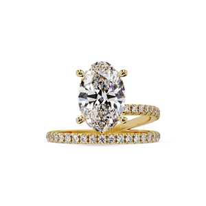 Lab Grown Round Solitaire Diamond 1CT 2CT 3CT IGI Certified Open wrap for Women 14K 18K Pure Gold Wedding <b>Ring</b> Engagement <b>Rings</b> - Product Image 1