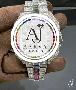 AARVA JEWELS Luxury Mechanical <b>Watch</b> <b>Case</b> 30mm Stainless Steel Sapphire Crystal Bezel Analog 20mm Band Rhinestone Decor Women's - Product Image 5