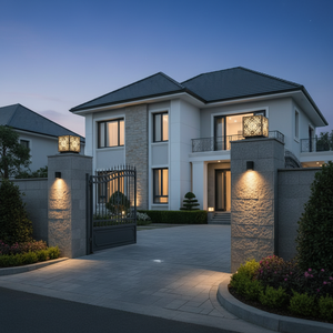 Vintage Floral LED Boundary Wall <b>Pillar</b> <b>Light</b> Vietnam CM Decor Outdoor Villa Garden Black E27 IP65 Steel Lamp AC 220V (±10%) - Product Image 2