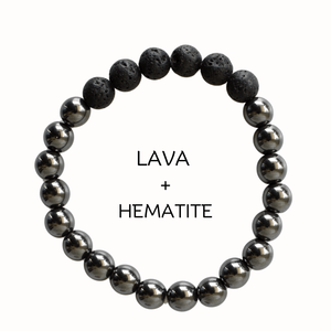 Semi Precious Quality Lava Diffuser Hematite Eye Catching <b>Bracelet</b> - Product Image 1