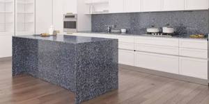 Îlot de cuisine moderne en granit bleu cristal durable, dalle de pierre polie à effet tourbillon, comptoir résidentiel, commercial, pour villa, revêtement de sol - Product Image 2