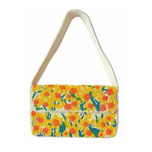 Bolso de Hombro para Mujer, Hecho a Mano, con Bordado Floral, Correa Única y Cuentas, Moda de Verano, Portátil - Product Image 1