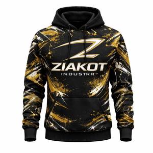 Sweat-shirt à capuche avec impression personnalisée cousu noir Cmao-Old Gold 3D Deer Hunting Sports Pullover - Product Image 1