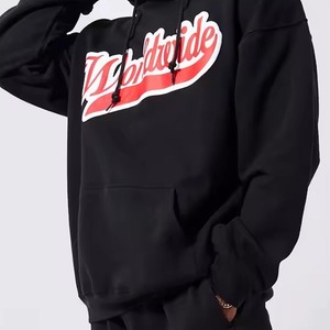 Conjunto Deportivo con Logotipo Mundial para Hombre, Sudadera con Capucha Negra de Algodón, Pantalones Deportivos, Estilo Urbano, Corte Holgado, Traje Deportivo de Otoño con Bolsillos Laterales - Product Image 5