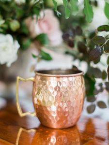 Hammered copper mug <b>set</b> golden rainforest drink cups reusable premium <b>beverage</b> <b>serving</b> mugs durable finish - Product Image 5