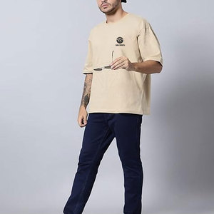 Latest Design Quick Dry 100% Cotton Printed Men Oversized T-Shirt Comfortable Loose Fit Oversized T-Shirt For Men - Product Image 3
