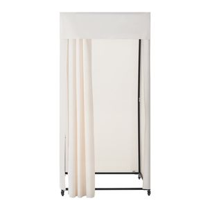 Camerino mobile Beige nero 39X39X81 pollici armadio portatile tende spesse Privacy spazio robusto gancio in metallo per - Product Image 1