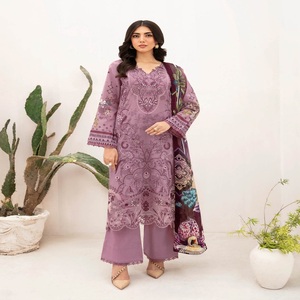 Liquidation sur les femmes Ramsha Lawn Shalwar Kamez Dupata Costume de fête Style indien pakistanais Sari Vente en gros Robe Tissu - Product Image 6