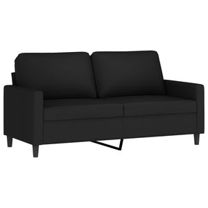Canapé 2 places en velours noir 100% polyester avec mousse métallique pour salon - Product Image 2