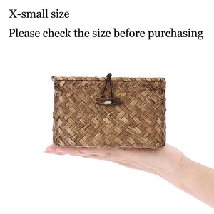 Seagrass <b>Basket</b> with Lid Wicker <b>Storage</b> <b>Basket</b> <b>Square</b> Handmade <b>Storage</b> <b>Basket</b> Wholesale eco-friendly Made in Viet Nam - Product Image 5