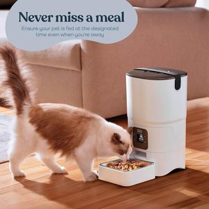 Distributeur automatique intelligent pour chats avec une capacité de 6 L, écran LCD et alimentation programmable - Product Image 4