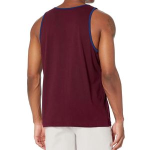 Men Solid <b>Maroon</b> Tank <b>Top</b> Sleeveless Muscle Tee Gym Fitness Training Shirt Summer Casual Vest Breathable Athletic Undershirt - Product Image 2