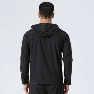 Veste de sport pour homme à coupe ajustée, légère, à séchage rapide, coupe-vent, à capuche, avec fermeture éclair, pour la course à pied, le sport en plein air, la salle de sport - Product Image 6