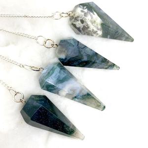 Excelente Péndulo de Ágata Musgosa Pulida para Armonía, Feng Shui, Reiki, Comunicación con Plantas, Amor Incondicional, Decoración Natural, Mascota, Maíz - Product Image 3