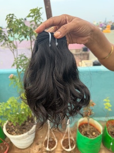 High Quality 12 Inch Indian Natural Wavy Remy Virgin Human Hair Extensions 100g Machine Double Weft No Shedding No <b>Tangled</b> - Product Image 2