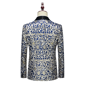 Costume de smoking pour homme grande taille, style britannique, à double boutonnage, motif léopard floral, deux pièces, avec pantalon décontracté à braguette zippée, personnalisable, pour bal et soirée - Product Image 5