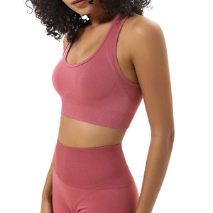 Conjuntos Deportivos para Mujer al por Mayor: Leggings de Yoga de Cintura Alta y Sujetador Deportivo Elástico, Trajes de Gimnasio para Ejercicio, Color Sólido - Product Image 4