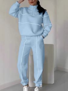 Traje deportivo informal personalizado de talla grande con letras digitales para mujer, chándal con pantalones de manga larga, transpirable para adultos - Product Image 4