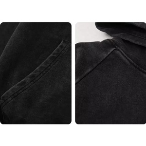Conjunto de chándal vintage lavado OEM personalizado para hombre: Sudadera con capucha y pantalones de chándal, atuendo casual de streetwear. - Product Image 2
