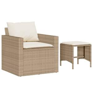 Conjunto de Sofás de Jardín Color Crema Beige - Product Image 3