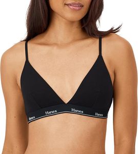 Ensemble de bralettes sans fil à carreaux pour femme Hanes, vert, rouge, noir, motif de vacances, respirant, en spandex et polyester, tricot sans couture, broderie - Product Image 3