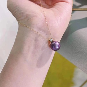 Collier chaîne de clavicule de luxe pour femmes avec pendentif en perle d'eau douce à forte luminosité, style princesse - Product Image 4