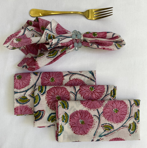 Serviette de table jetable personnalisable en coton imprimé à la main, motif floral, écologique, style américain, pour fête - Product Image 5