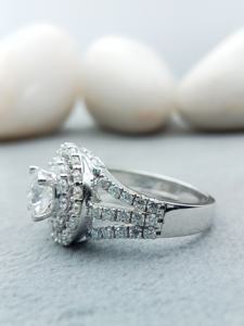 Anillo de Compromiso y Boda D'VINS JEWELS, Diseño Redondo Moderno, Corte Brillante, Color D, Blanco, Plateado, Dorado, Certificado - Product Image 4