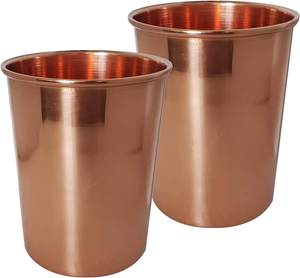 Handmade Pure <b>Copper</b> Glass <b>Cup</b> for Drinking Water Ayurvedic <b>Copper</b> Mug Tumbler for Home Kitchen - Product Image 3