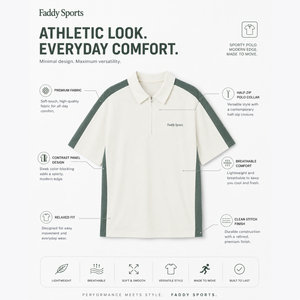 เสื้อโปโลผู้ชายสีตัดกันแบบซิป ¼  ปี 2024  ลำลอง แขนสั้น สไตล์วินเทจ ชุดกีฬา คุณภาพสูง เสื้อกอล์ฟ - Product Image 5