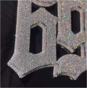 Pendentif Hip Hop Iced Out en forme de chiffre pour chaîne cubaine, en argent 925 et diamant Moissanite, collier pendentif lettre de luxe personnalisé - Product Image 3