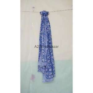 100% Cotton Digital Print Argyle Floral Scarf Lightweight Skin-Friendly Breathable Women's Beach <b>Wrap</b> Sarong Pareo Bikini Cover - Product Image 6