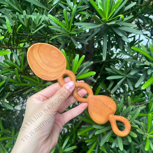 Cuchara de madera con mango en forma de corazón, cuchara de madera con doble asa en forma de corazón, logotipo personalizado, cuchara del amor, regalo ecológico, Welsh Lovespoons - Product Image 1