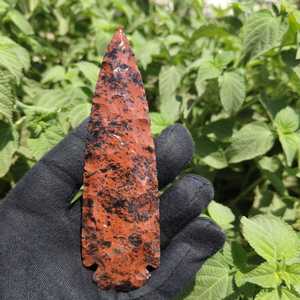 Punta de Flecha de Obsidiana Caoba al por Mayor, 6 Pulgadas, Forjada a Mano, Punto de Piedra Hecho a Mano, Coleccionable - Product Image 5