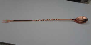 Cuillère à cocktail en acier inoxydable plaqué cuivre - Product Image 3