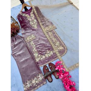 Conjunto de Kurti y Palazzo de Diseño de Lujo y Buena Calidad para Mujer, Estilo Étnico, para Bodas, Disponible para Suministro Mundial - Product Image 1