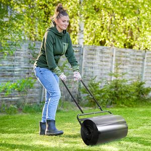 Rullo per Prato Nero da 20 Pollici, da Spingere/Tirare, Riempibile con 10 Galloni di Acqua o Sabbia per Livellare il Prato in Giardino, per Donne - Product Image 2