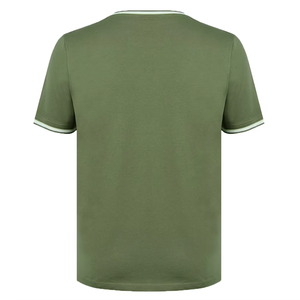 T-shirt pour homme 100% coton 260g, teint en fil, coupe sport ample, jersey long, imprimé numérique, vierge - Product Image 5