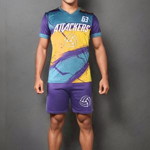 Fabricación de fábrica OEM profesional sublimación impresión voleibol uniforme cuello en V sin mangas hombres uniformes de voleibol - Product Image 5