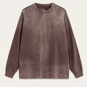 Winter Embroidered Acid Washed High Street Casual Style Pullover Men's Hoodies Polyester/Cotton Sweatshirts - Product Image 4