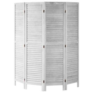 "Foldable 4 Panel Wood Room Divider 66.9" Tall Indoor Wooden Partition <b>Screen</b> Portable Decorative <b>Screen</b>" - Product Image 3